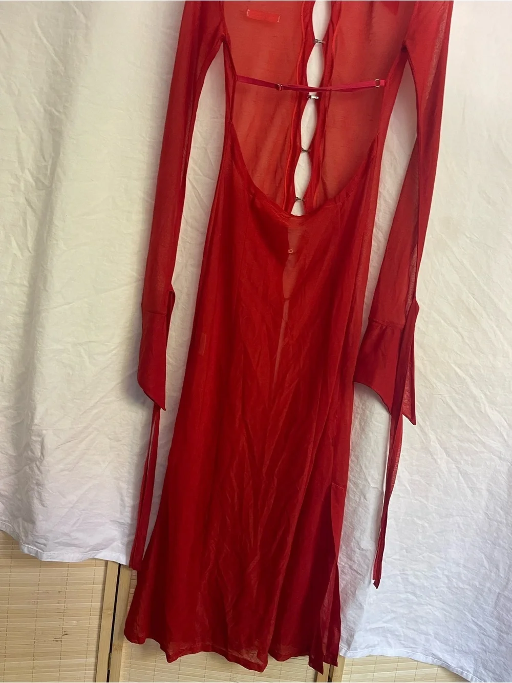 DIDU SSENSE exclusive Sheer Mesh Midi Dress Avant Garde Cyber Y2K Luxury Size S